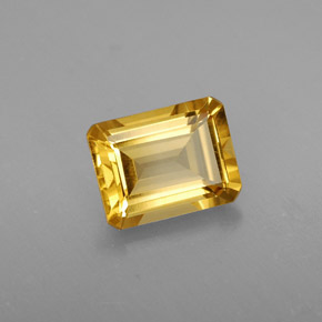 Citrino amarelo natural 2,03ct, corte esmeralda, VS