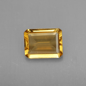 Citrino amarelo natural 1,74ct, corte esmeralda, VVS-VS