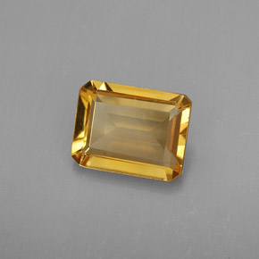 Citrino amarelo natural 1,74ct, corte esmeralda, VVS-VS