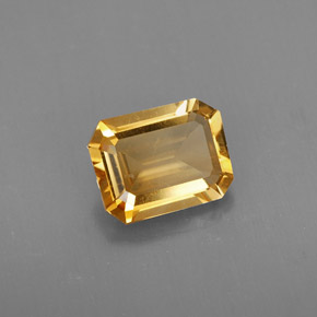 Citrino amarelo natural 1,80ct, corte esmeralda, VVS-VS
