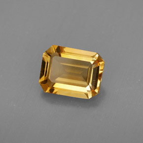 Citrino amarelo natural 1,80ct, corte esmeralda, VVS-VS