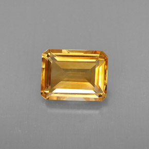 Citrino amarelo natural 2,12ct, corte esmeralda, VVS-VS
