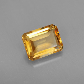 Citrino amarelo natural 2,12ct, corte esmeralda, VVS-VS