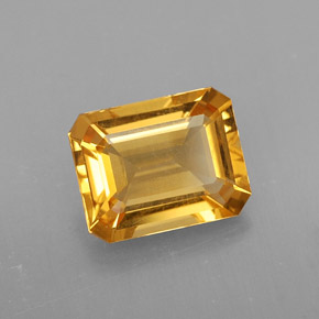 Citrino amarelo natural 2,00ct, corte esmeralda, VVS