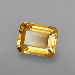 Citrino amarelo natural 2,00ct, corte esmeralda, VVS