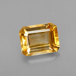Citrino amarelo natural 1,99ct, corte esmeralda, VVS