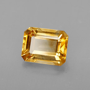 Citrino amarelo natural 1,99ct, corte esmeralda, VVS