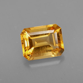 Citrino amarelo natural 1,97ct, corte esmeralda, VVS