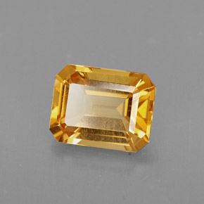 Citrino amarelo natural 1,97ct, corte esmeralda, VVS