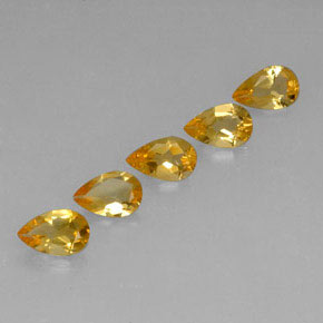 Pedras preciosas de citrino dourado natural de 3,08 ct, formato de pêra, VVS