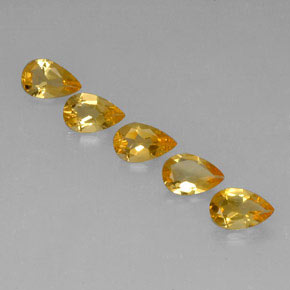 Pedras preciosas de citrino dourado natural de 3,08 ct, formato de pêra, VVS