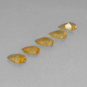 Pedras preciosas de citrino dourado natural de 3,08 ct, formato de pêra, VVS
