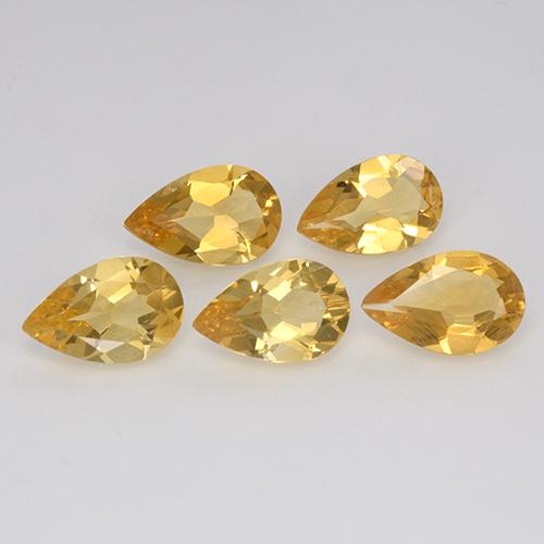 Pedras preciosas de citrino dourado natural de 3,17 ct, formato de pêra, VVS-VS