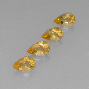 Pedras preciosas de citrino amarelo natural de 2,63 ct, formato de pêra, VVS