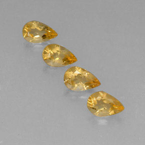 Pedras preciosas de citrino amarelo natural de 2,63 ct, formato de pêra, VVS