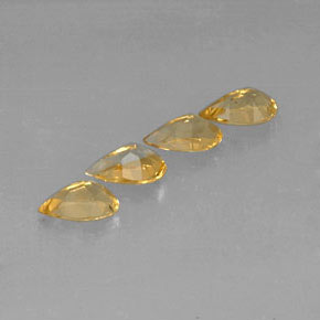 Pedras preciosas de citrino amarelo natural de 2,63 ct, formato de pêra, VVS
