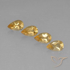 Pedras preciosas de Citrino Light Orange-Gold  natural de 2.88 ct, Formato de pêra, VVS
