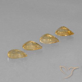 Pedras preciosas de Citrino Light Orange-Gold  natural de 2.88 ct, Formato de pêra, VVS