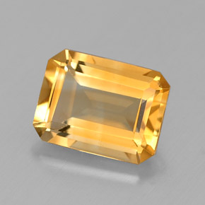 Citrino amarelo natural 1,39ct, corte esmeralda, VVS