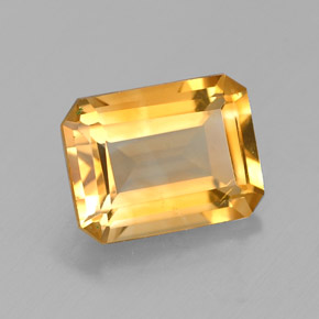 Citrino amarelo natural 1,39ct, corte esmeralda, VVS