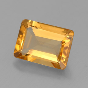 Citrino amarelo natural 1,43ct, corte esmeralda, VVS
