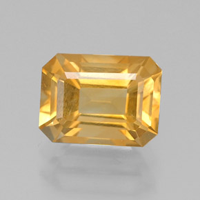 Citrino amarelo natural 1,46ct, corte esmeralda, VVS