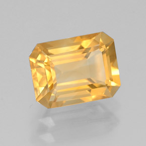Citrino amarelo natural 1,46ct, corte esmeralda, VVS