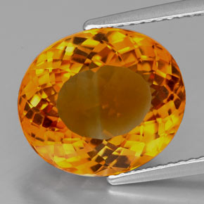 Citrino laranja natural 6,58ct, corte oval, VVS