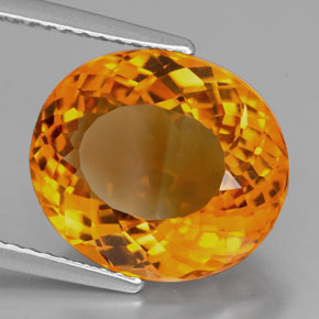 Citrino laranja natural 6,58ct, corte oval, VVS