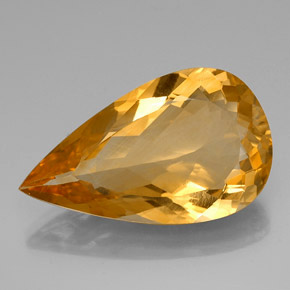 Citrino amarelo natural 27,18ct, formato de pêra, VVS