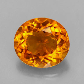 Citrino laranja natural 3,37ct, corte oval, VVS