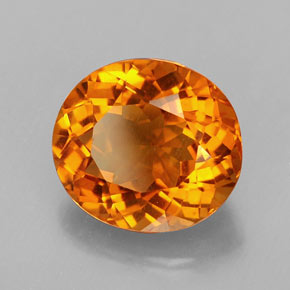 Citrino laranja natural 3,37ct, corte oval, VVS