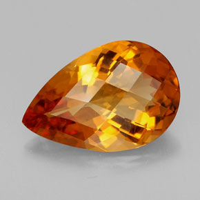Citrino laranja natural 4,66ct, formato de pêra, VVS