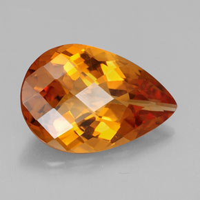 Citrino laranja natural 4,66ct, formato de pêra, VVS