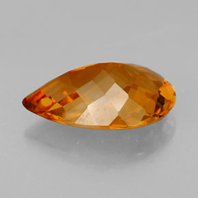 Citrino laranja natural 4,66ct, formato de pêra, VVS