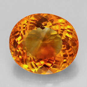 Citrino laranja natural 13,09ct, corte oval, IF
