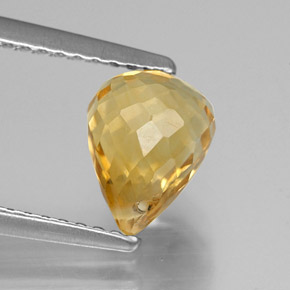 Citrino amarelo natural 1,69ct, briolete, VVS-VS