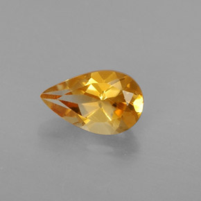 Citrino amarelo natural 0,76ct, formato de pêra, VVS