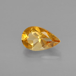 Citrino amarelo natural 0,76ct, formato de pêra, VVS