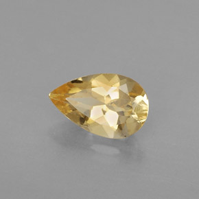 Citrino amarelo natural 0,77ct, formato de pêra, VVS