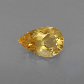 Citrino amarelo natural 0,70ct, formato de pêra, VVS