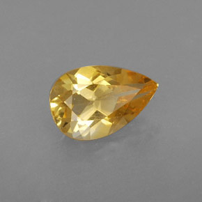 Citrino amarelo natural 0,70ct, formato de pêra, VVS