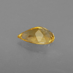 Citrino amarelo natural 0,70ct, formato de pêra, VVS