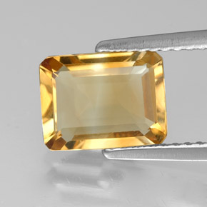 Citrino amarelo natural 1,78ct, corte esmeralda, VVS-VS