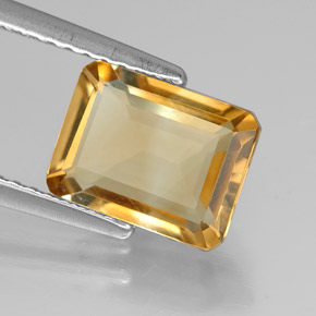 Citrino amarelo natural 1,78ct, corte esmeralda, VVS-VS