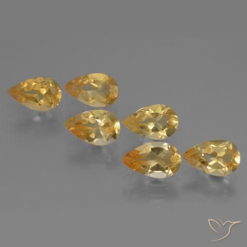 4.70ctw Natural Medium Gold  Citrino, Formato de pêra, VVS