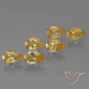 Pedras preciosas de Citrino Medium Gold  natural de 4.70 ct, Formato de pêra, VVS