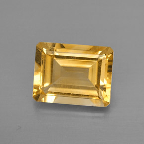 Citrino amarelo natural 2,14ct, corte esmeralda, VS