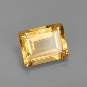 Citrino amarelo natural 2,14ct, corte esmeralda, VS
