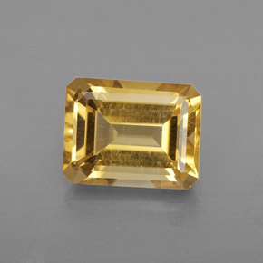 Citrino amarelo natural 2,08ct, corte esmeralda, VS